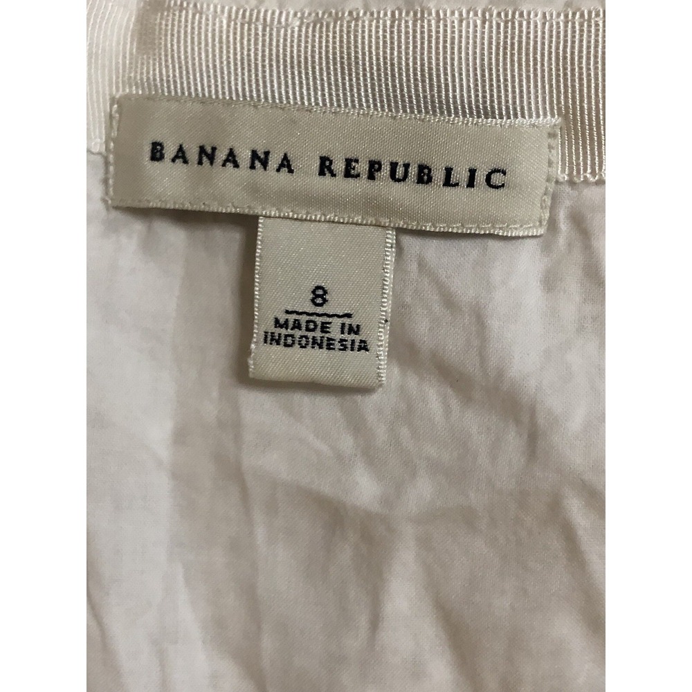 Banana Republic Women's Size 8 Cotton White Eyelet Skirt Knee Length Pencil - Picture 10 of 16